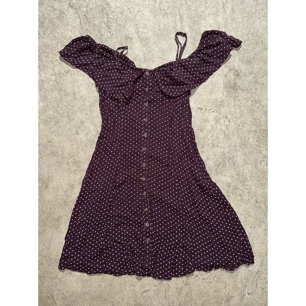American Eagle Women's Sz 0 Red Polka‎ Dot  Shoulder Dress